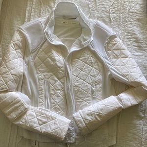 Blank Noir white athletic puff / mesh jacket